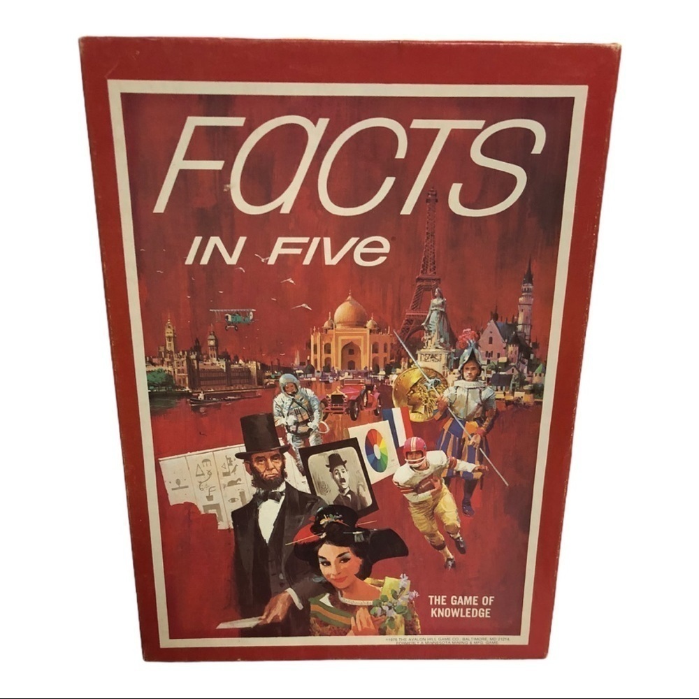 1976 Facts in Five Board Game - Complete